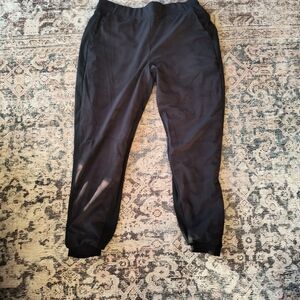 Athleta Black Camo-Print Lined Joggers | Women’s Size 12 | Zip Pocket